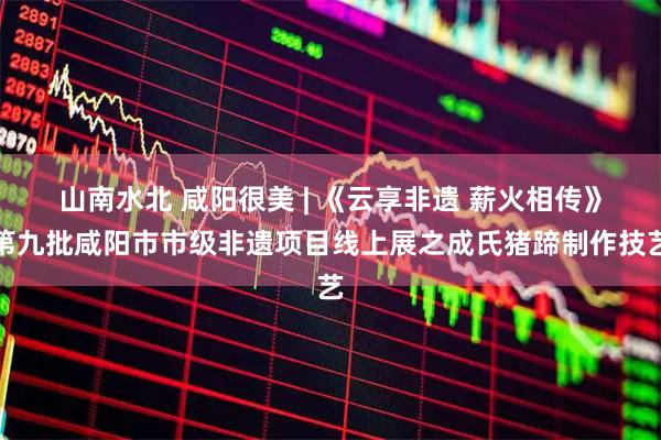 山南水北 咸阳很美 | 《云享非遗 薪火相传》第九批咸阳市市级非遗项目线上展之成氏猪蹄制作技艺